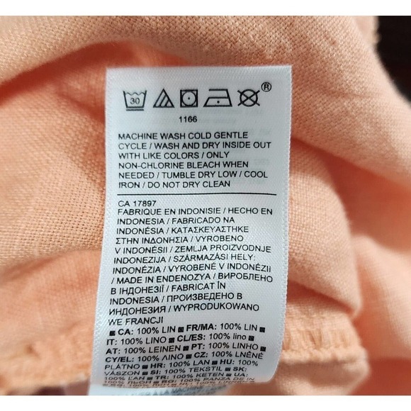 ATHLETA CABO Pull on Drawstring Linen 4" Shorts Cactus Peach Coral Size 4 - Picture 9 of 10